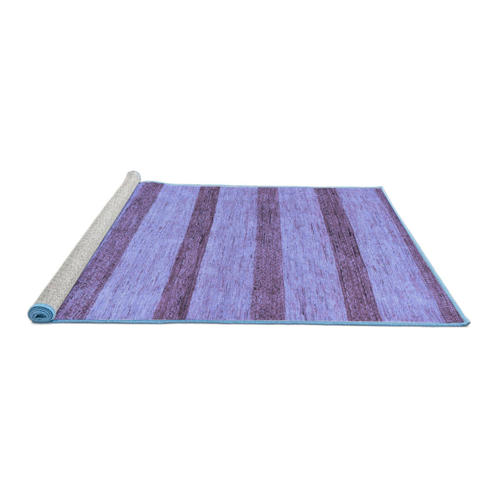 Sideview of Machine Washable Abstract Blue Modern Rug, wshabs99blu