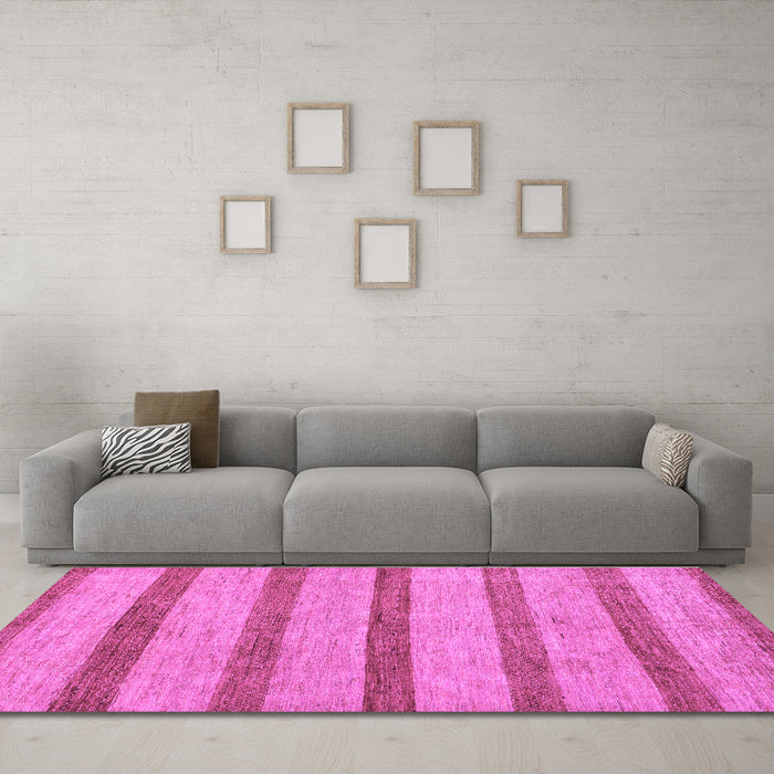 Machine Washable Abstract Purple Modern Area Rugs in a Living Room, wshabs99pur