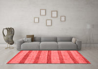 Machine Washable Abstract Red Modern Rug, wshabs99red