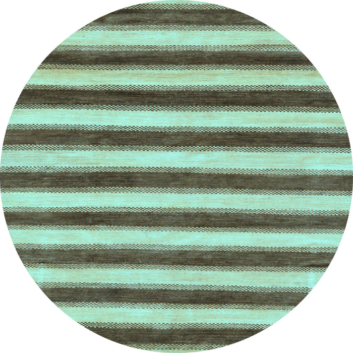 Round Machine Washable Abstract Light Blue Modern Rug, wshabs9lblu