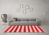 Machine Washable Abstract Red Modern Rug, wshabs9red