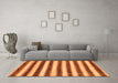 Machine Washable Abstract Orange Modern Area Rugs in a Living Room, wshabs9org