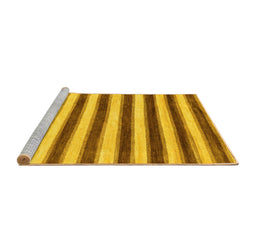 Sideview of Machine Washable Abstract Yellow Modern Rug, wshabs9yw