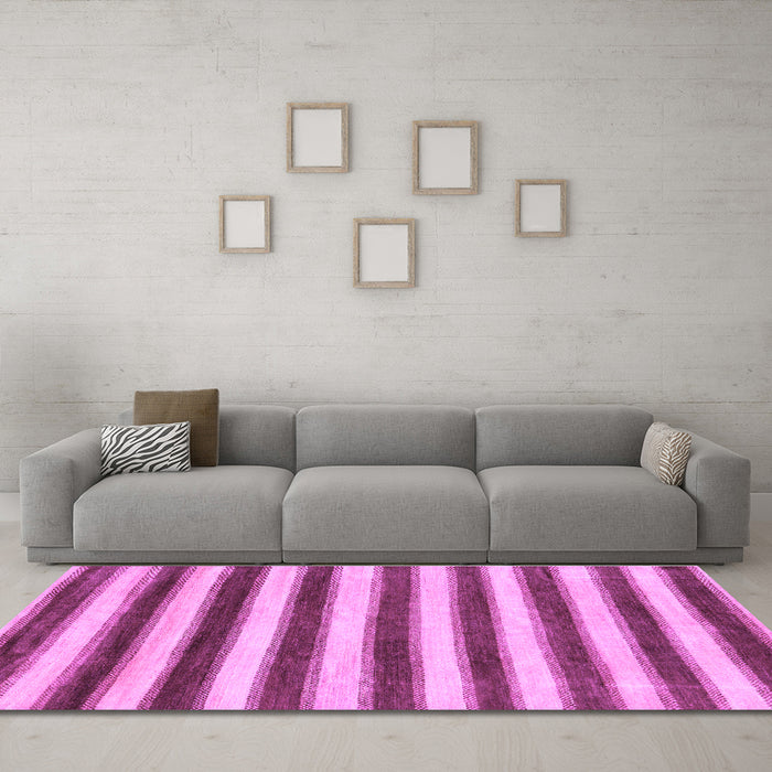 Machine Washable Abstract Purple Modern Area Rugs in a Living Room, wshabs9pur
