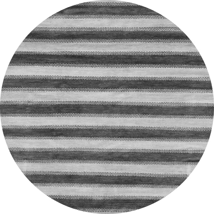 Round Machine Washable Abstract Gray Modern Rug, wshabs9gry