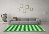 Machine Washable Abstract Emerald Green Modern Rug, wshabs9emgrn