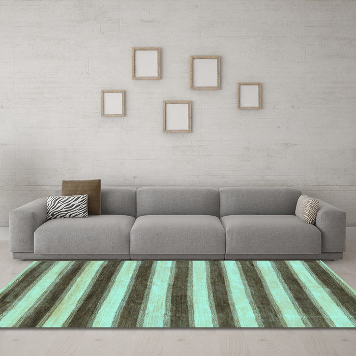 Machine Washable Abstract Light Blue Modern Rug in a Living Room, wshabs9lblu