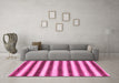 Machine Washable Abstract Pink Modern Rug in a Living Room, wshabs9pnk