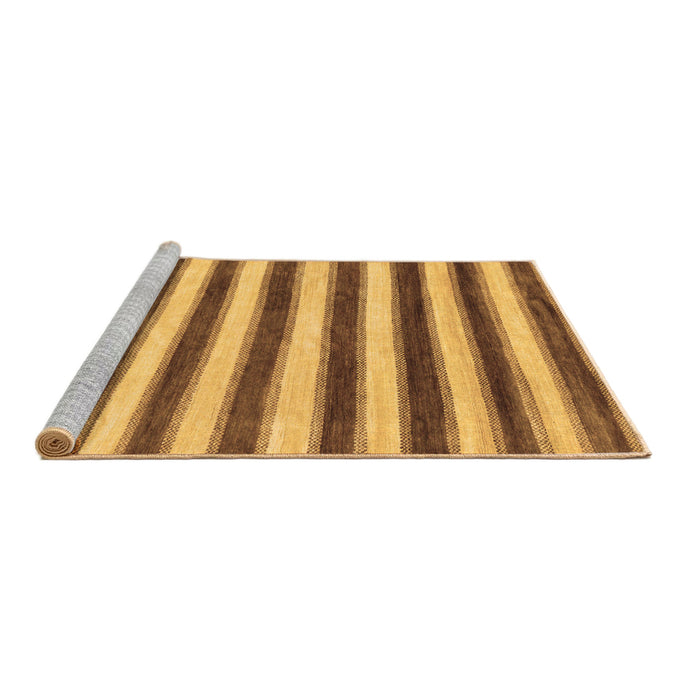 Sideview of Machine Washable Abstract Brown Modern Rug, wshabs9brn