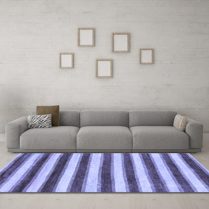 Machine Washable Abstract Blue Modern Rug in a Living Room, wshabs9blu