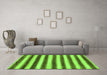 Machine Washable Abstract Green Modern Area Rugs in a Living Room,, wshabs9grn