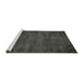 Serging Thickness of Machine Washable Contemporary Gray Rug, wshcon10