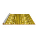 Sideview of Machine Washable Abstract Yellow Contemporary Rug, wshcon1000yw