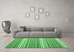 Machine Washable Abstract Emerald Green Contemporary Area Rugs in a Living Room,, wshcon1000emgrn