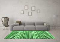 Machine Washable Abstract Emerald Green Contemporary Rug, wshcon1000emgrn