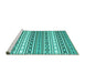 Sideview of Machine Washable Abstract Turquoise Contemporary Area Rugs, wshcon1000turq