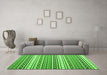 Machine Washable Abstract Green Contemporary Area Rugs in a Living Room,, wshcon1000grn