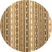 Round Abstract Brown Contemporary Rug, con1000brn