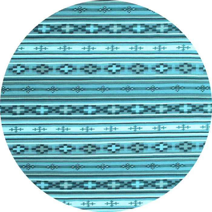 Round Abstract Light Blue Contemporary Rug, con1000lblu