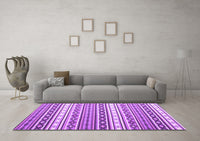 Machine Washable Abstract Purple Contemporary Rug, wshcon1000pur
