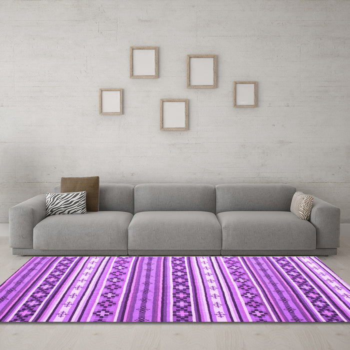 Machine Washable Abstract Purple Contemporary Area Rugs in a Living Room, wshcon1000pur