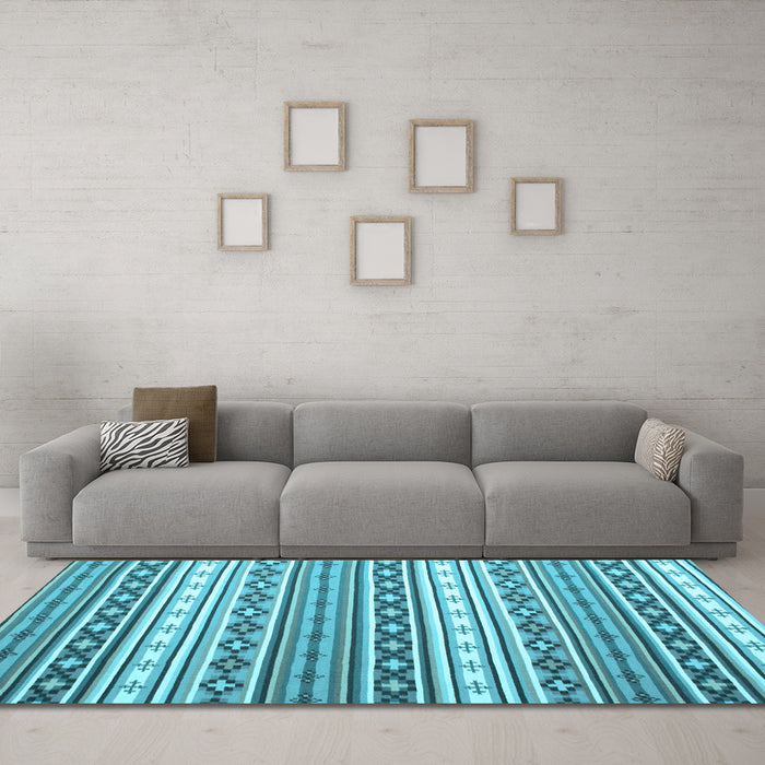 Machine Washable Abstract Light Blue Contemporary Rug in a Living Room, wshcon1000lblu