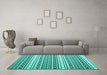 Machine Washable Abstract Turquoise Contemporary Area Rugs in a Living Room,, wshcon1000turq