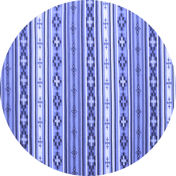 Round Machine Washable Abstract Blue Contemporary Rug, wshcon1000blu