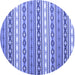 Round Machine Washable Abstract Blue Contemporary Rug, wshcon1000blu