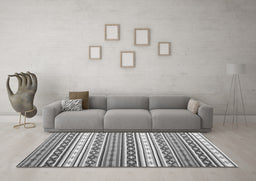 Machine Washable Abstract Gray Contemporary Rug in a Living Room,, wshcon1000gry