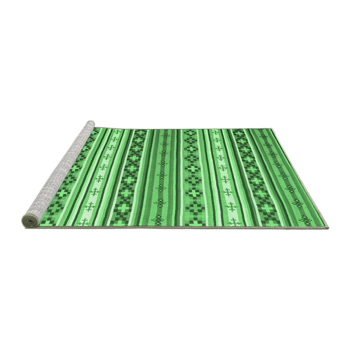 Sideview of Machine Washable Abstract Emerald Green Contemporary Area Rugs, wshcon1000emgrn
