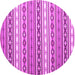 Round Machine Washable Abstract Pink Contemporary Rug, wshcon1000pnk