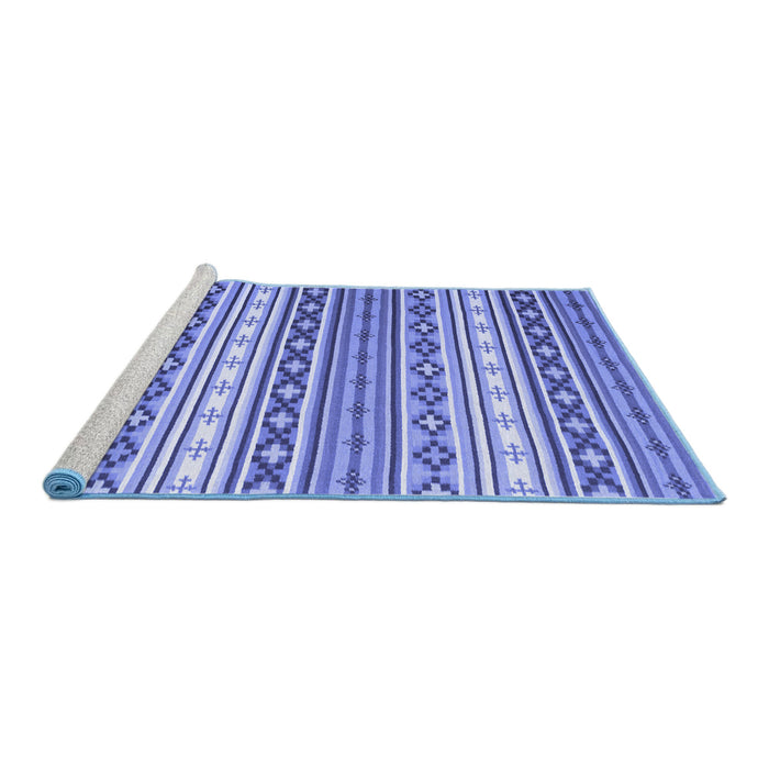Sideview of Machine Washable Abstract Blue Contemporary Rug, wshcon1000blu