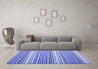 Machine Washable Abstract Blue Contemporary Rug, wshcon1000blu