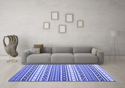 Machine Washable Abstract Blue Contemporary Rug in a Living Room, wshcon1000blu