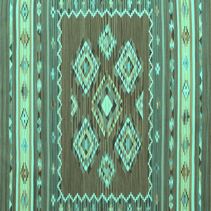 Square Southwestern Turquoise Country Rug, con1001turq