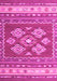 Machine Washable Southwestern Pink Country Rug, wshcon1001pnk