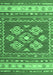 Machine Washable Southwestern Emerald Green Country Area Rugs, wshcon1001emgrn