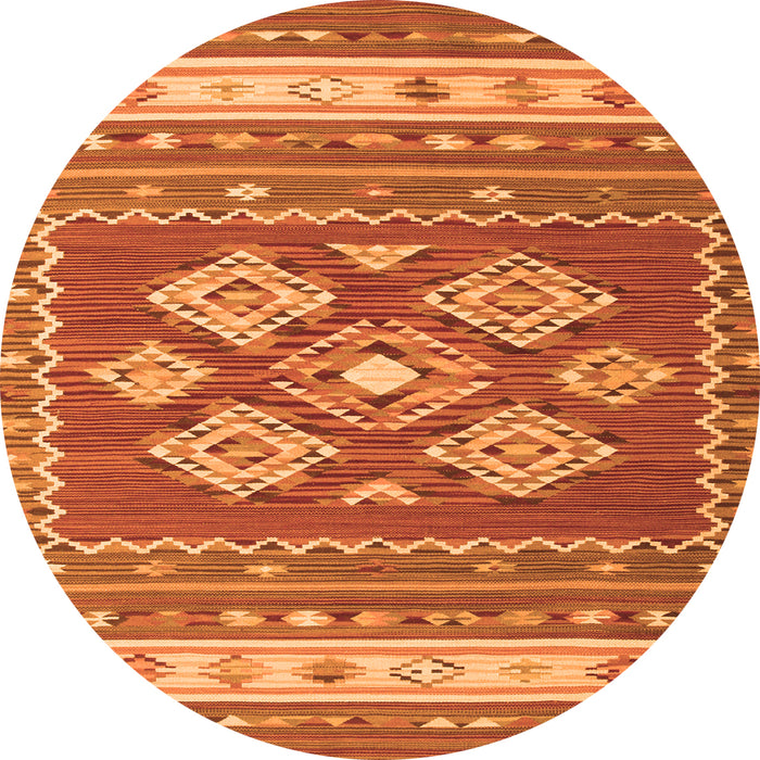 Machine Washable Southwestern Orange Country Area Rugs, wshcon1001org