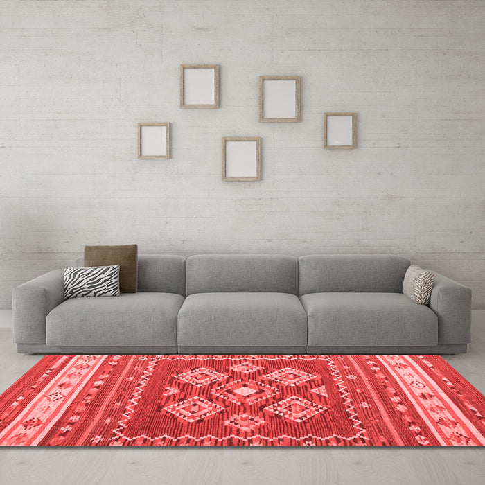 Country Red Washable Rugs