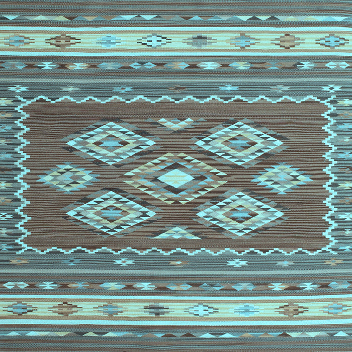 Square Southwestern Light Blue Country Rug, con1001lblu