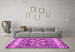 Machine Washable Southwestern Purple Country Area Rugs in a Living Room, wshcon1001pur