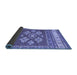 Sideview of Southwestern Blue Country Rug, con1001blu