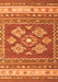 Serging Thickness of Machine Washable Southwestern Orange Country Area Rugs, wshcon1001org