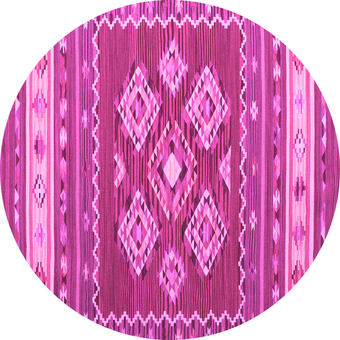 Round Southwestern Pink Country Rug, con1001pnk
