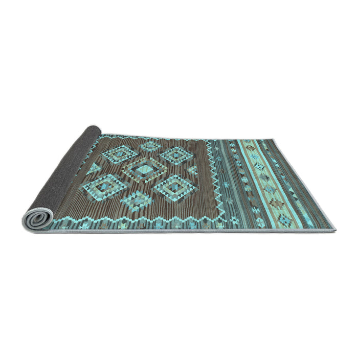 Sideview of Southwestern Light Blue Country Rug, con1001lblu