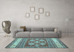 Machine Washable Southwestern Light Blue Country Rug in a Living Room, wshcon1001lblu