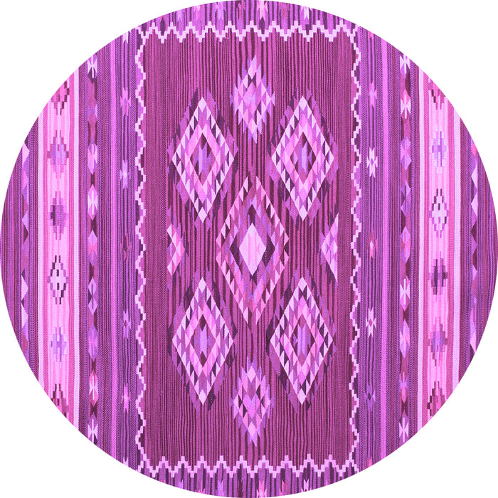 Round Southwestern Purple Country Rug, con1001pur