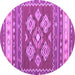 Round Southwestern Purple Country Rug, con1001pur