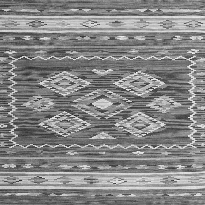 Round Machine Washable Southwestern Gray Country Rug, wshcon1001gry